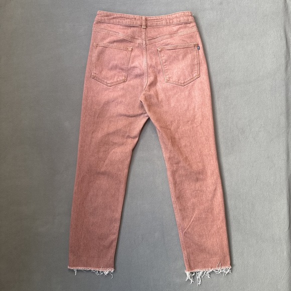 Pilcro Jeans Womens 30 Coral Vintage Straight High Rise Raw Hem Distressed - Picture 2 of 12